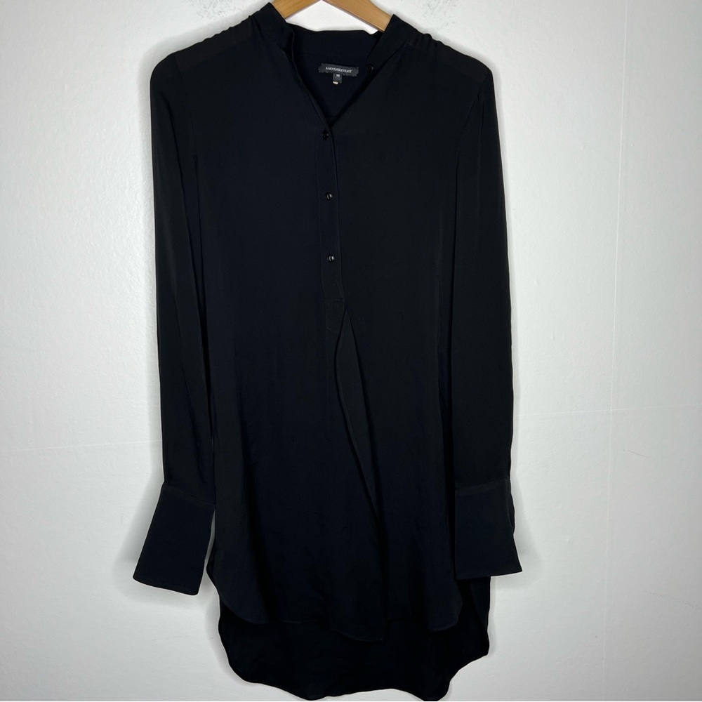 A moveable Feast Silk Black Top Tunic Sz XS
